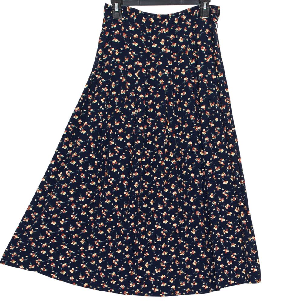 Vintage Talbots Skirt Floral Cottage Dark Academia Boho Prairie Fairy Midi 10